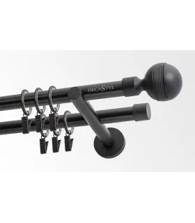 Dvojitá 19mm matná čierna koncovka Gabi