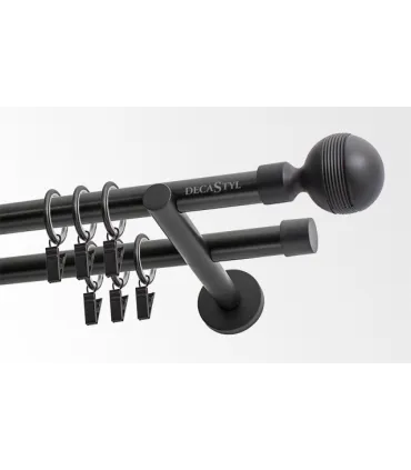 Dvojitá 19mm matná čierna koncovka Gabi