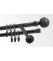 zweiläufige Gardinenstange schwarz 19mm matt Gabi