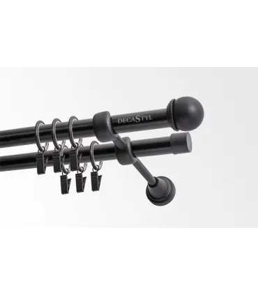 Dvojitá 19mm matná čierna koncovka Todi max