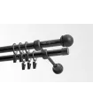 zweiläufige Gardinenstange schwarz 19mm matt Todi max