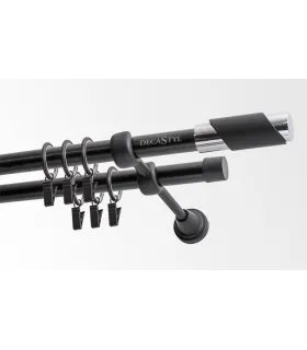 Dvojitá 19mm matná čierna koncovka Paris