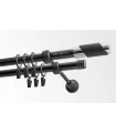 zweiläufige Gardinenstange schwarz 19mm matt Paris