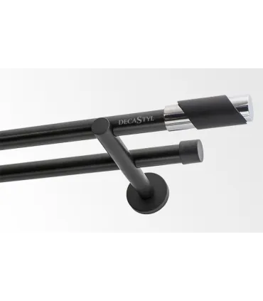 Dvojitá 19mm matná čierna koncovka Paris