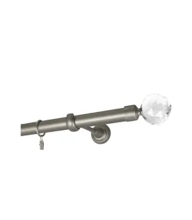 Satin nickel Ø 25 mm - koncovka Crystal Gula tyč hladká