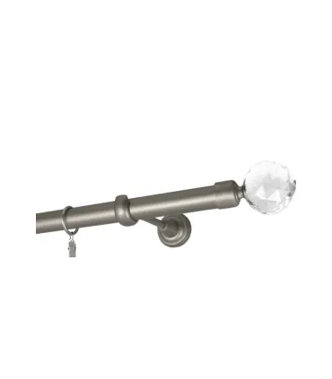 Satin nickel Ø 25 mm - koncovka Crystal Gula tyč hladká