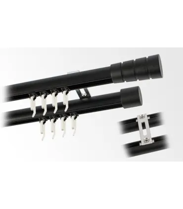 Garniža dvojitá hliníkový profil BLACK koncovka Stozek Frez