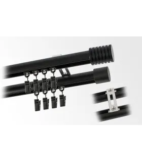 Garniža dvojitá hliníkový profil BLACK koncovka 6 Frez