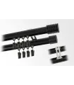 zweiläufige Gardinenstange Aluminiumprofil BLACK Endstück 6 Fräs