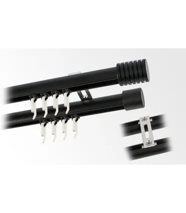 Garniža dvojitá hliníkový profil BLACK koncovka 6 Frez