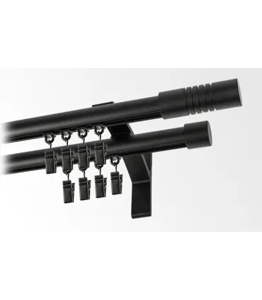 Garniža dvojitá hliníkový profil BLACK koncovka 5 Frez