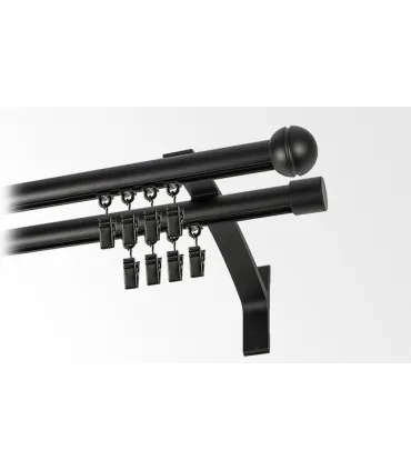 Garniža dvojitá hliníkový profil BLACK koncovka Gula Frez