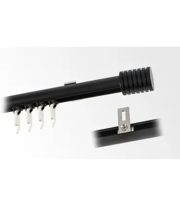 Jednoduchá garniža hl. profil BLACK koncovka 6 Frez