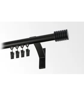 Jednoduchá garniža hl. profil BLACK koncovka 6 Frez