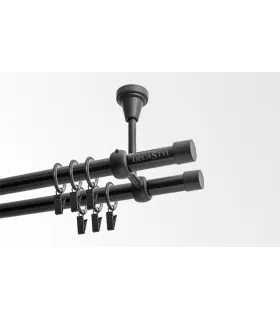 Dvojitá 19mm matná čierna koncovka pullo