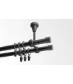 zweiläufige Gardinenstange schwarz 19mm matt Pullo