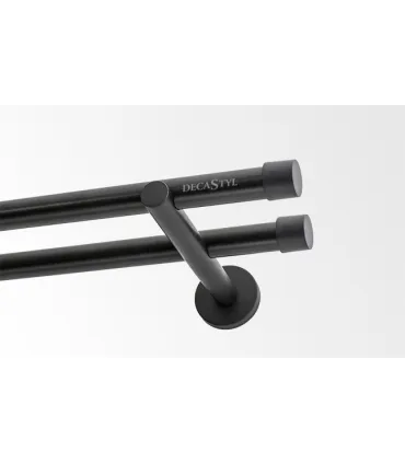 Dvojitá 19mm matná čierna koncovka pullo