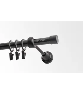 Jednoduchá 19mm matná čierna  koncovka Pullo