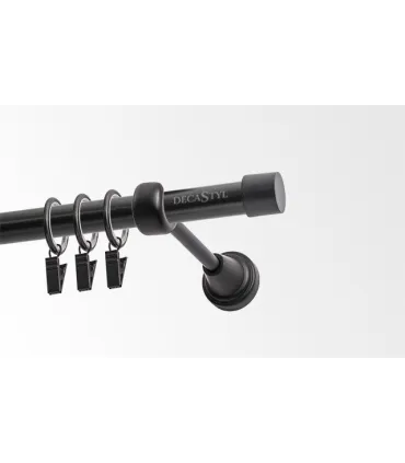 Jednoduchá 19mm matná čierna  koncovka Pullo