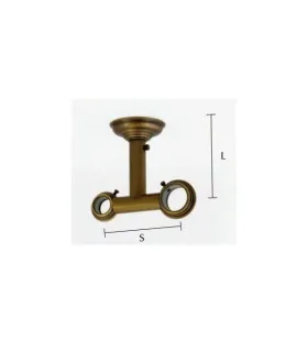 Classic držiak dvojitý stropný zatvorený diam.30/20mm