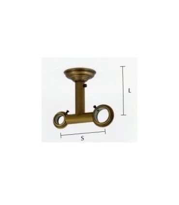 Classic držiak dvojitý stropný zatvorený diam.30/20mm