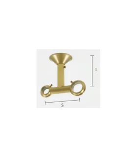 Art Deco držiak dvojitý stropný zatvorený diam.30/20 mm