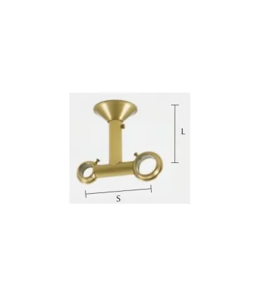 Art Deco držiak dvojitý stropný zatvorený diam.30/20 mm