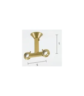 Art Deco držiak dvojitý stropný zatvorený diam.20/20 mm