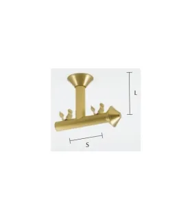 Art Deco držiak dvojitý stropný otvorený diam.20/20 mm