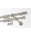 Metall-Gardinenstange Satin-Nickel Ø 19 mm - Cylinder