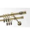 zweiläufige Gardinenstange Metall Antik Ø 19 mm - Cylinder