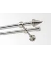 zweiläufige Gardinenstange Ø 19 mm Effekt-Edelstahl- Stizok inner