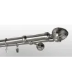 zweiläufige Gardinenstange aus Metall, Ø 19 mm, Edelstahl-Optik - Odeon
