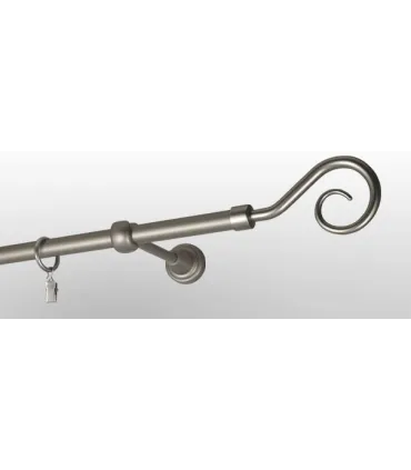 Satin nickel Ø 25 mm - koncovka Hak tyč hladká