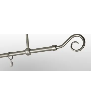 Satin nickel Ø 25 mm - koncovka Hak tyč hladká