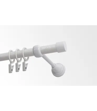 Jednoduchá 19mm biela leskla koncovka Pullo