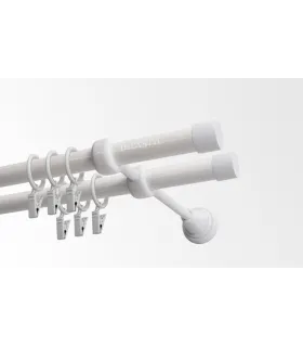 Dvojitá 19mm biela leskla koncovka Pullo