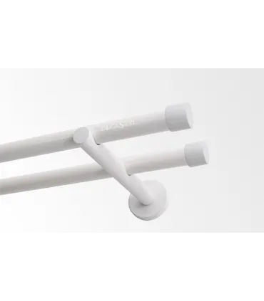 Dvojitá 19mm biela leskla koncovka Pullo