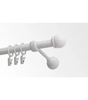 Jednoduchá 19mm biela leskla koncovka Todi max