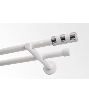 Dvojitá 19mm biela leskla koncovka Valec