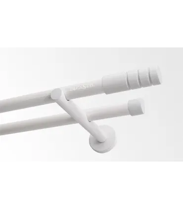 Dvojitá 19mm biela leskla koncovka Techno