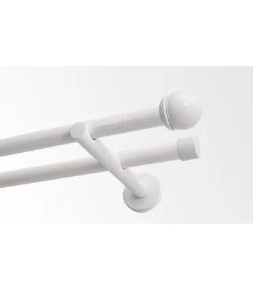 Dvojitá 19mm biela leskla koncovka Todi max