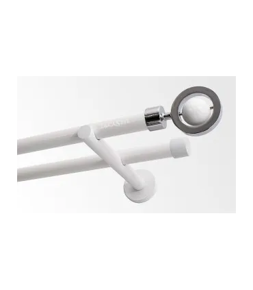 Dvojitá 19mm biela leskla koncovka Sfera