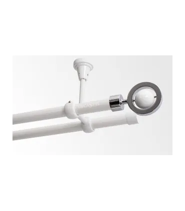 Dvojitá 19mm biela leskla koncovka Sfera