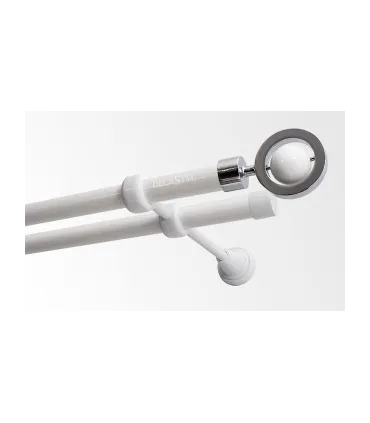 Dvojitá 19mm biela leskla koncovka Sfera