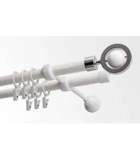 Dvojitá 19mm biela leskla koncovka Sfera