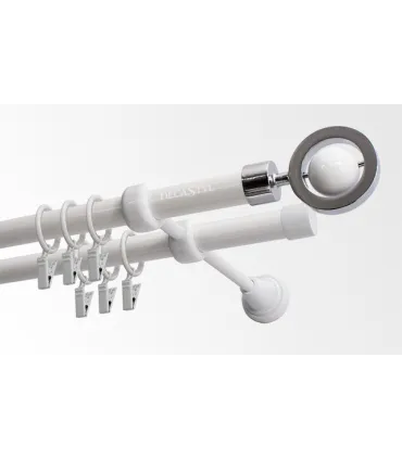 Dvojitá 19mm biela leskla koncovka Sfera