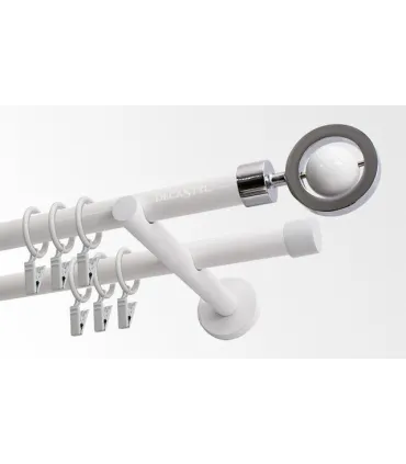 Dvojitá 19mm biela leskla koncovka Sfera