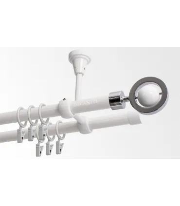 Dvojitá 19mm biela leskla koncovka Sfera