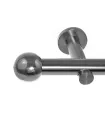 Metall-Gardinenstange Effekt-Edelstahl Ø 19 mm - Gula bologna Halter einfach simple